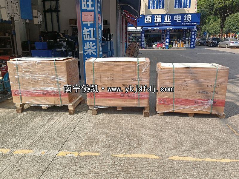 2025年10月20日，3臺(tái)低噪音8kw柴油發(fā)電機(jī)組裝車發(fā)貨河池羅城